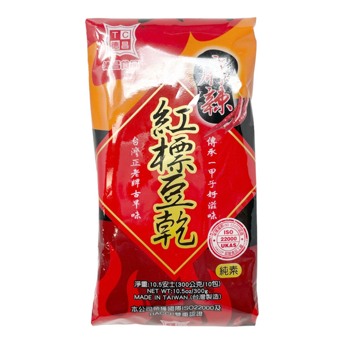 德昌紅標豆乾麻辣 - Te Chang Spicy Tofu Cake Snack 10-ct