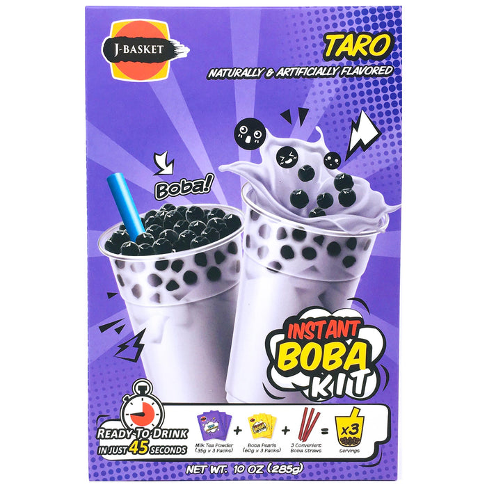 日本芋頭味沖泡型珍珠奶茶 - J-Basket Boba Tea Kit Taro Flavor 3-ct