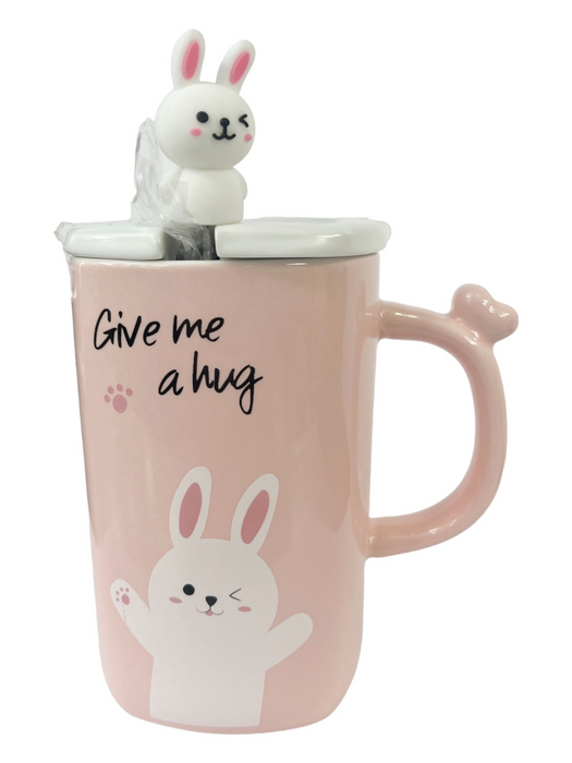 Mug - Rabbit Pink W/Lid Handle