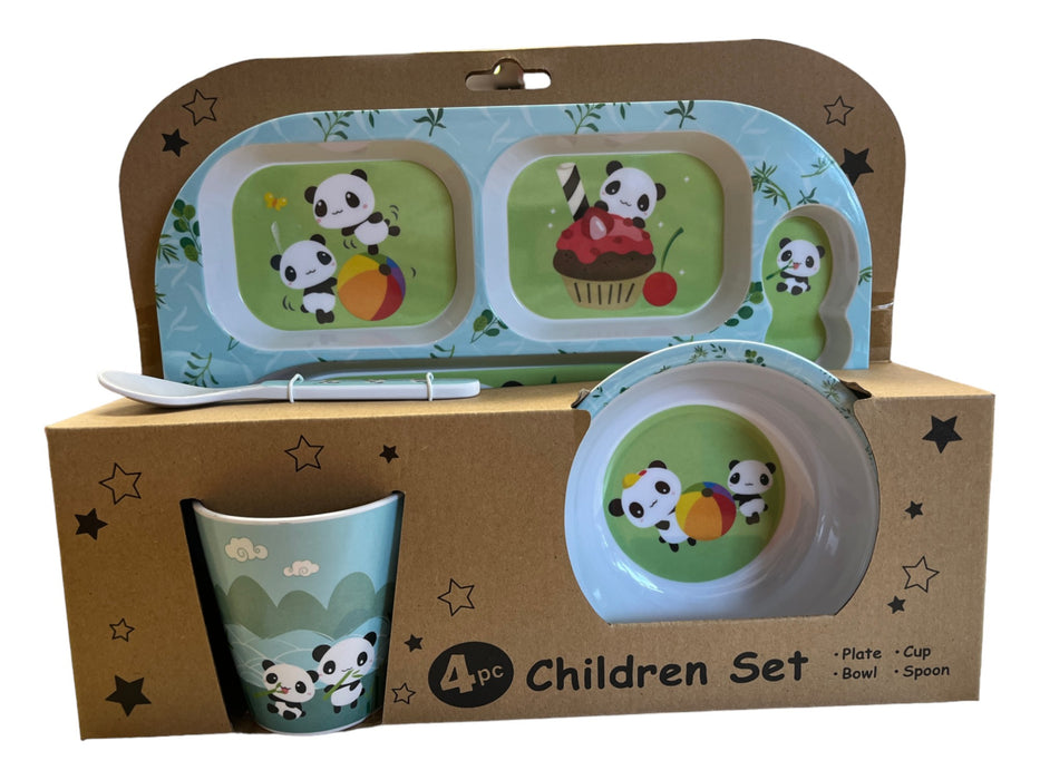 Melamine Children Dish Panda Set 4-ct