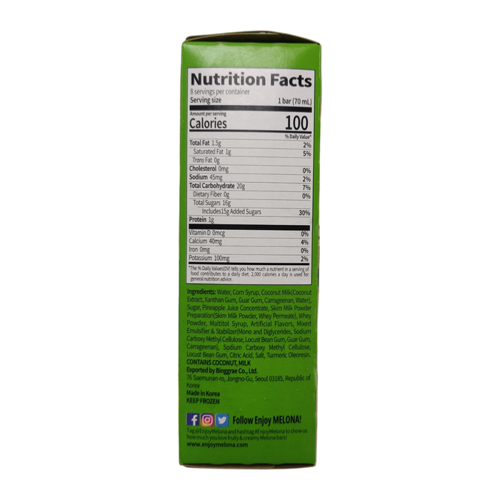 Binggrae Melona Pina Colada Ice Bar 8-ct