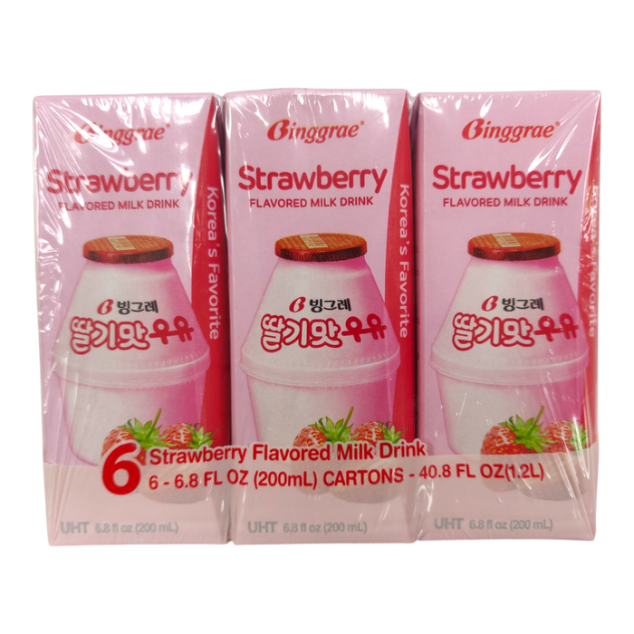 Binggrae Stwbry Flavored Milk 6-ct