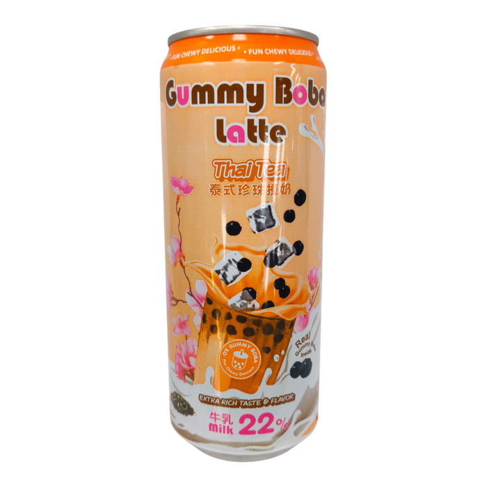 O'S Gummy Boba Latte Thai Tea Can 470 Ml