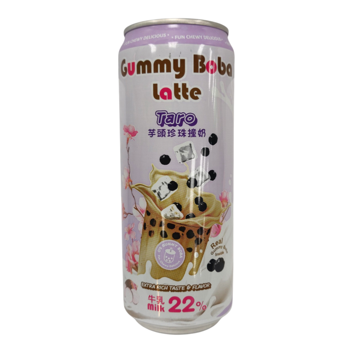 O'S Gummy Boba Latte Taro Can 470Ml