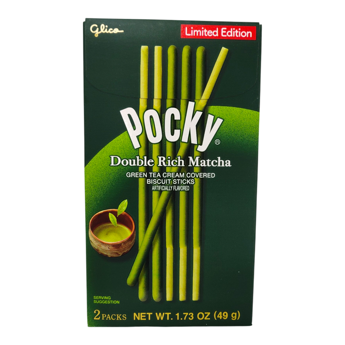 百吉餅乾濃綠茶 - Pocky Double Rice Matcha Cookie Stick 2-ct
