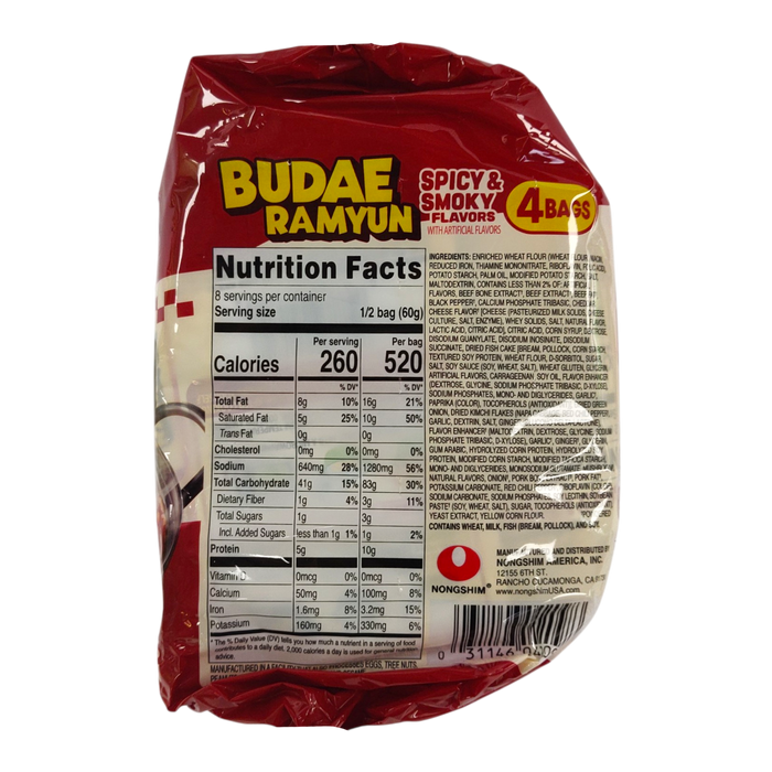 Nongshim Budae Spicy & Smoky Flavor Ramen 4-ct