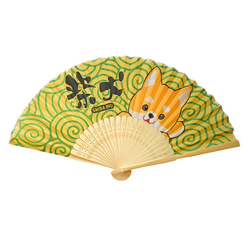 POLY FAN W/BAMBOO HANDLE - 9"L