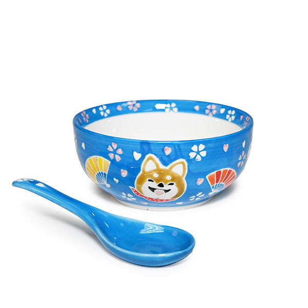 CERAMIC BOWL W/SPOON SHIBA