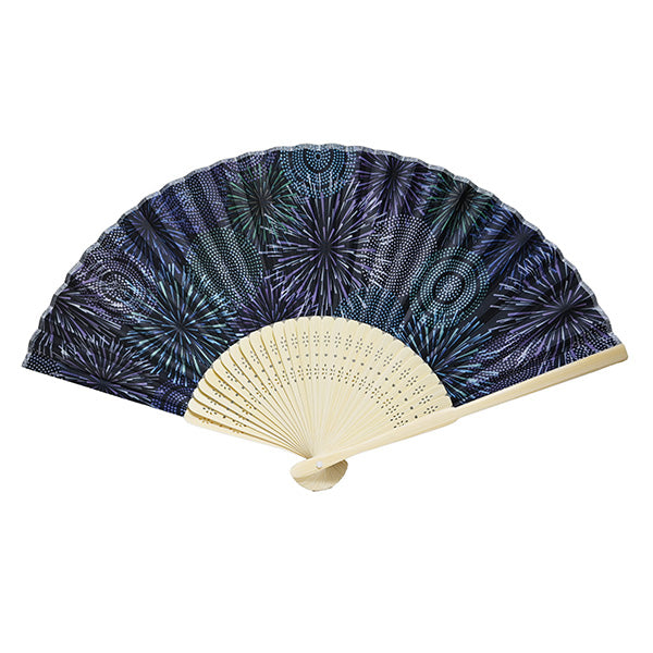 FAN W/BAMBOO HANDLE - 8.25"L