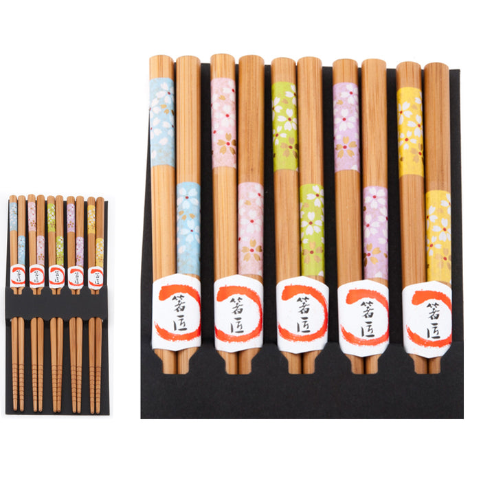 5PR BAMBOO CHOPSTICKS SET