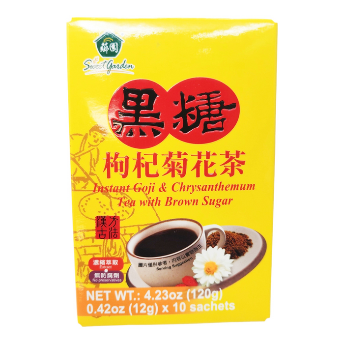 薌園黑糖枸杞菊花茶 - Instant Goji & Chrysanthemum Tea with Brown Sugar 10-ct