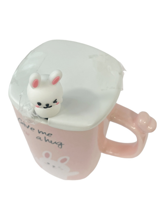 Mug - Rabbit Pink W/Lid Handle