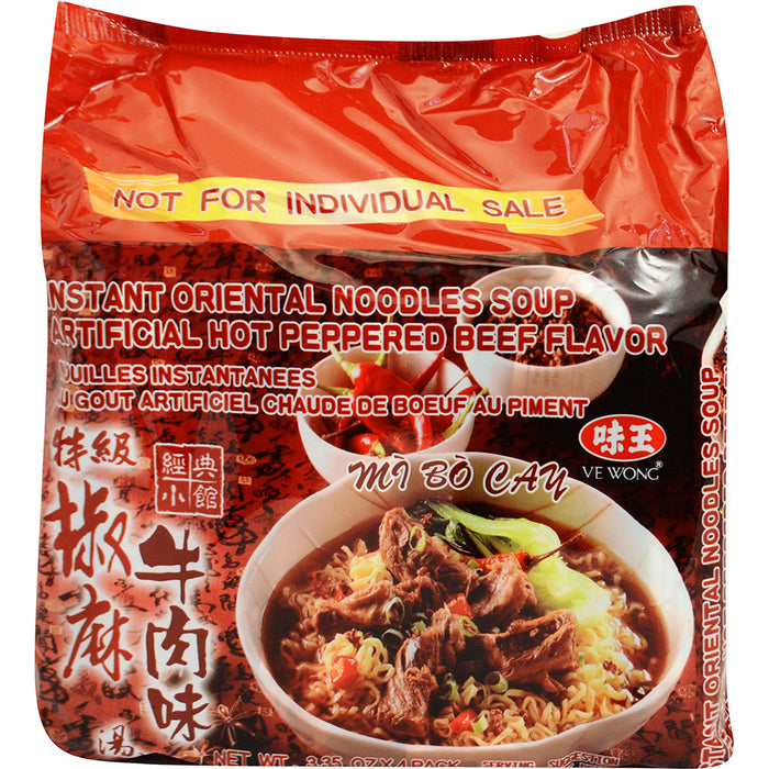 味王椒麻牛肉麵(素) - Ve Wong Vegetarian Pepper Beef Flavor Noodles 4-ct