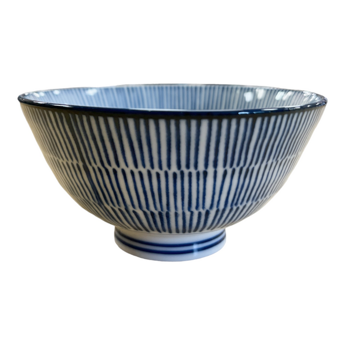 Rice Bowl - Strip Blue