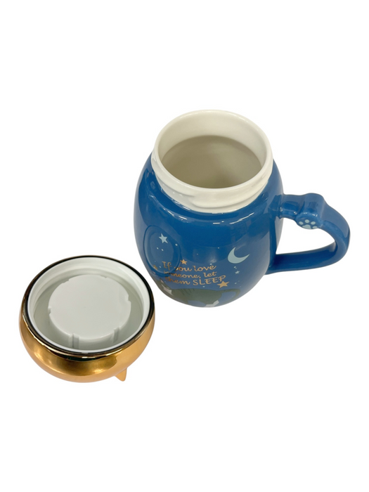 Ceramic Mug w/Lid Kitty Blue