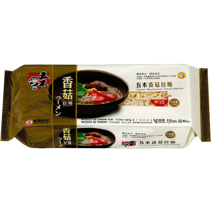 五木香菇拉麵 - Wu Mu Steam Mushroom Flavor Ramen 4-ct