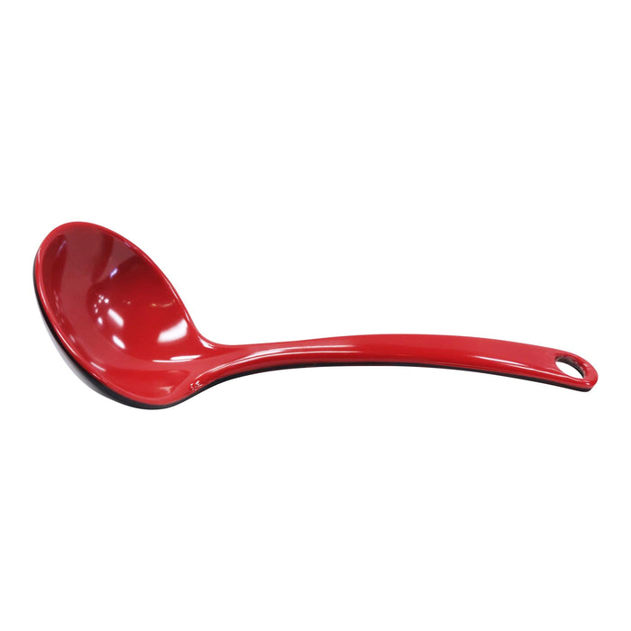 Red & Black Round Soup Spoon Ladle 6.75"