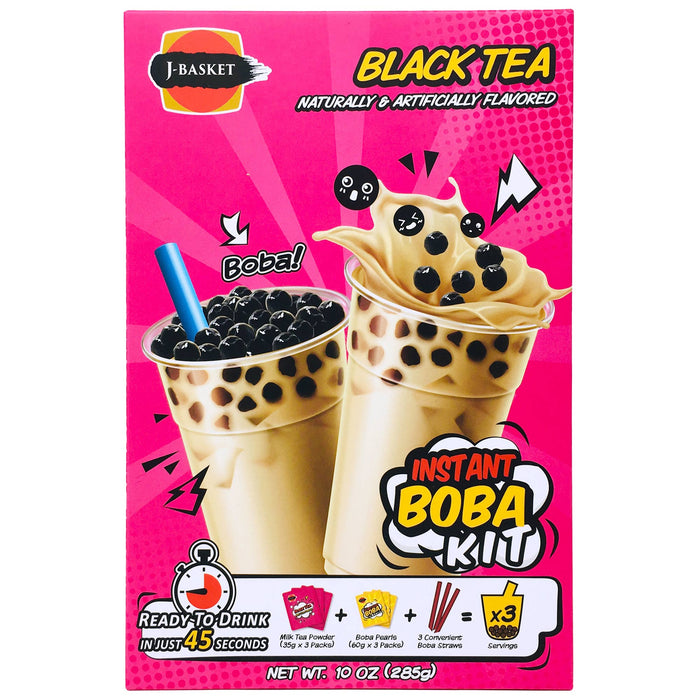 日本紅茶味沖泡型珍珠奶茶 - J-Basket Boba Tea Kit Black Tea Flavor 3-ct