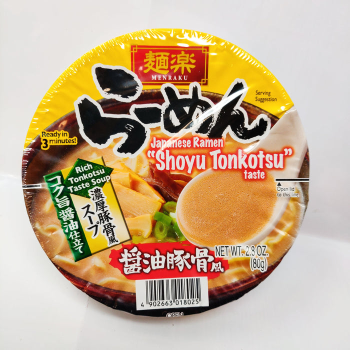 日本麵樂醬油豚骨泡麵 - Hikari Menraku Shoyu Tonkotsu Flavor Ramen