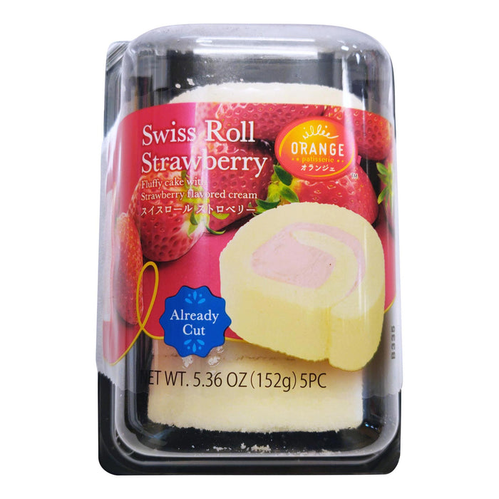 日本草莓瑞士捲 - Orange Strawberry Swiss Roll Cake