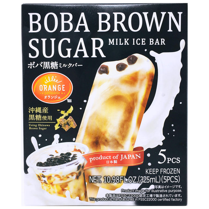 日本冰棒(黑糖珍奶) - Orange Boba Brown Sugar Ice Cream 5-ct
