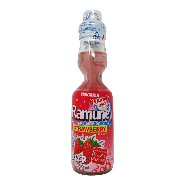 日本彈珠汽水(草莓) - Sangaria Ramune Marble Soft Drink Strawberry