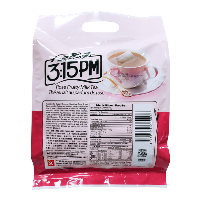 三點一刻玫瑰花果奶茶 - Taiwanese 3:15PM Rose Fruity Milk Tea 15-ct