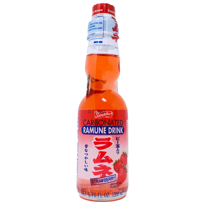 日本彈珠汽水(草莓) - Shirakiku Ramune Soft Drink Strawberry Flavor